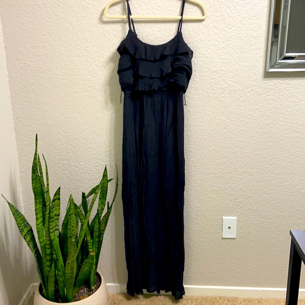 Black casual maxi dress